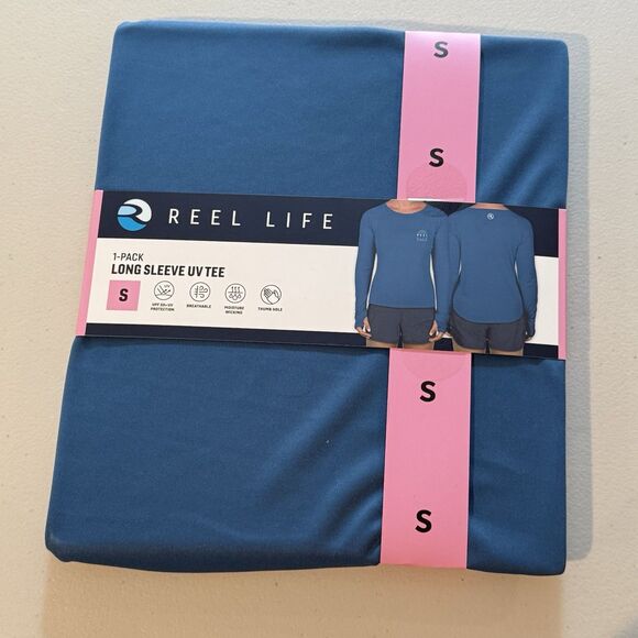 REEL LIFE WOMEN'S JAX BEACH LONG SLEEVE UV (UPF 50) Small Navy New - Picture 7 of 10